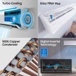 Samsung 1.5 Ton 5 Star (5-in-1 Convertible Cooling, AR18CYNZABE, Stabilizer Free Operation, Copper, Inverter Split AC, White - Image 9