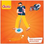 Gala e-Quick Spin Mop, Easy Wheels & Big Bucket with 2 Microfiber Refills, Floor Cleaning Mop with Bucket, pocha for floor cleaning, Mopping Set (white and blue) - Image 2