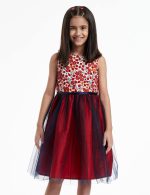 A.T.U.N. (ALL THINGS UBER NICE) Girls Embroidered Skater Knee Length Party Dress for Girls - Image 2