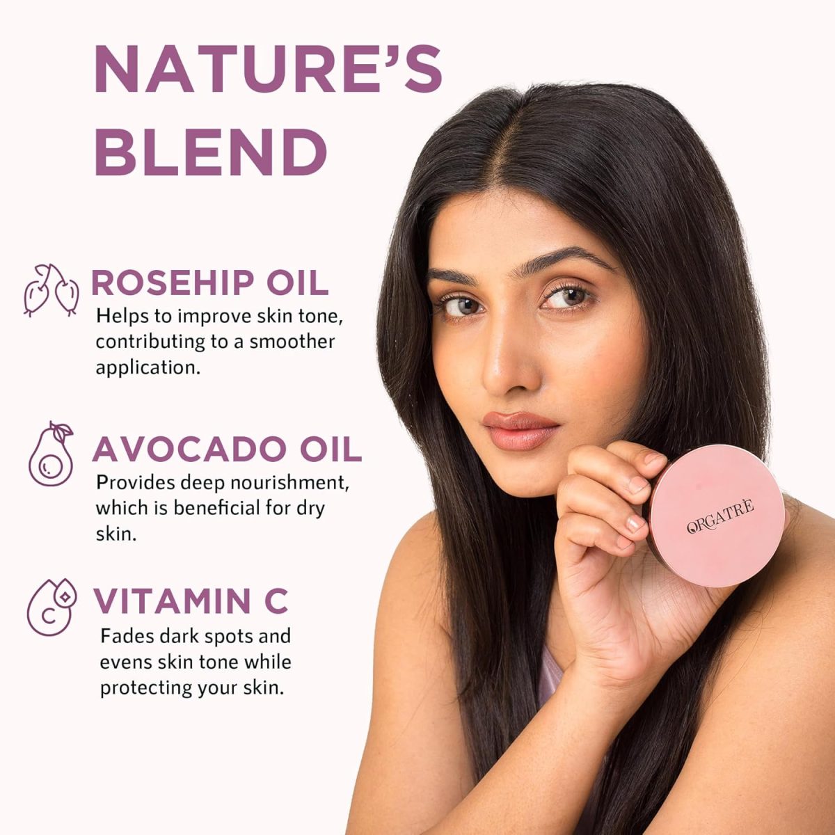 Orgatre MoodBliss Compact Powder for Women - Matte Finish, Oil Control, Long-Lasting, Lightweight & Buildable for Oily & Dry Skin (Natural Beige, 9 gm) - Image 3