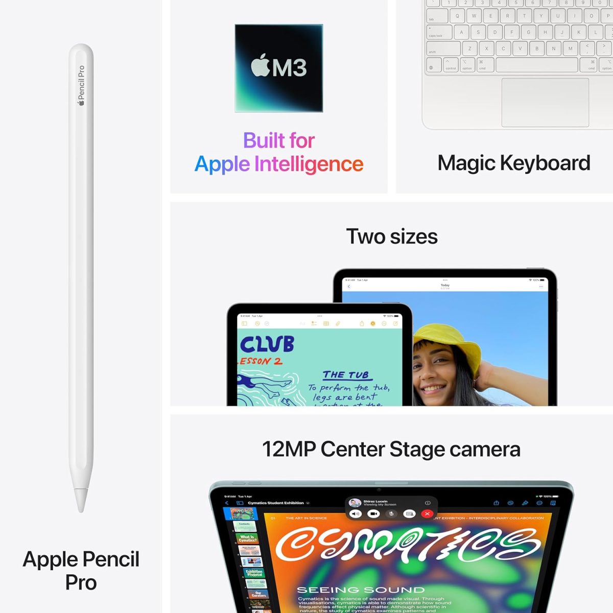Apple iPad Air 13″ with M3 chip: Built for Apple Intelligence, Liquid Retina Display, 128GB, 12MP Front/Back Camera, Wi-Fi 6E + 5G Cellular, Touch ID, All-Day Battery Life — Blue - Image 5