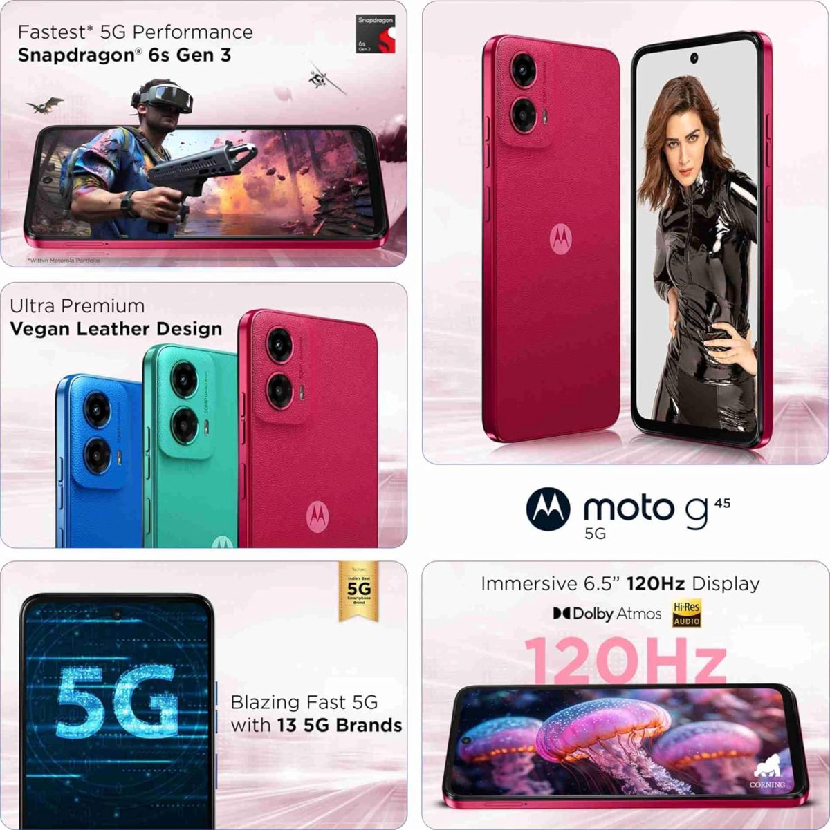Motorola G45 5G (Viva Magenta, 8GB RAM, 128GB Storage) - Image 2