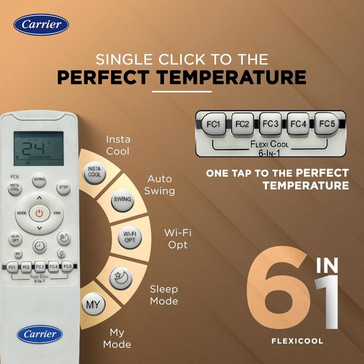 Carrier 1.5 Ton 5 Star Wi-Fi Smart Flexicool Inverter Split AC (Copper, Convertible 6-in-1 Cooling,Smart Energy Display,HD & PM 2.5 Filter, ESTER EDGE FXi (Wi-Fi), CAI19EE5R35W0,White) - Image 7