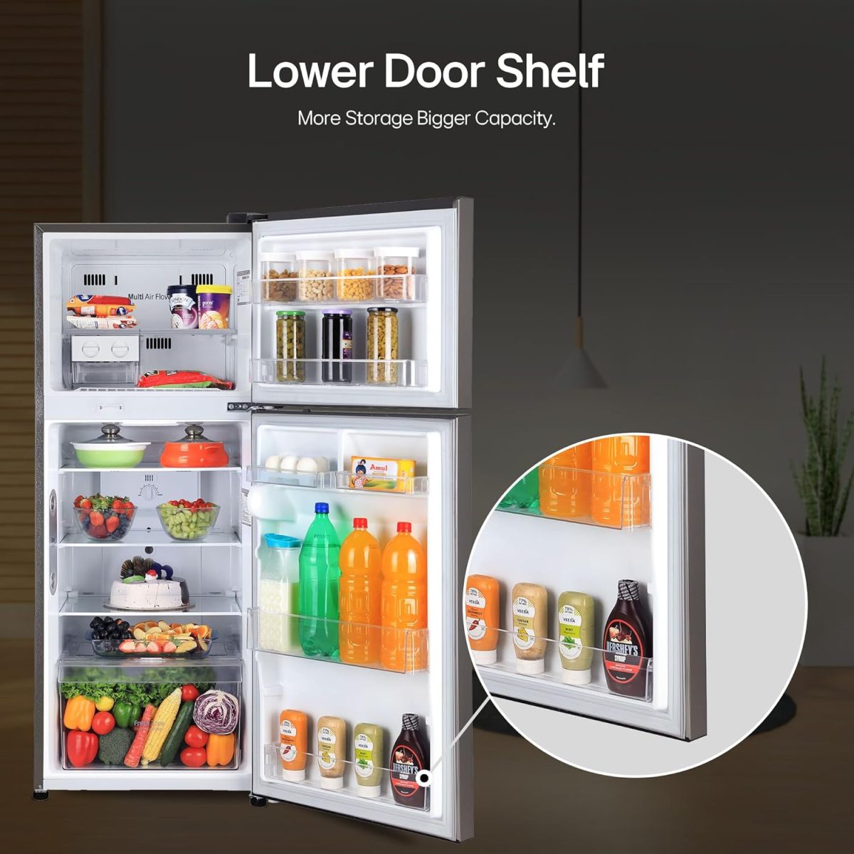 LG 242 L 3 Star Smart Inverter Frost-Free Double Door Refrigerator (GL-I292RPZX, Shiny Steel, Door Cooling+) - Image 12