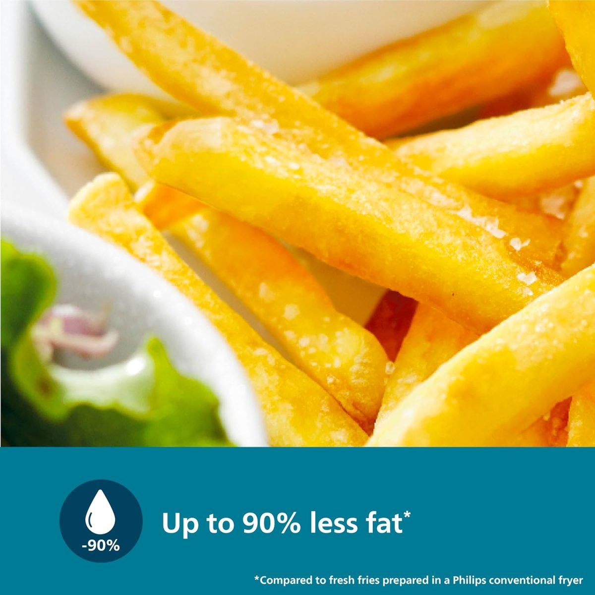 PHILIPS Air Fryer NA120/00, uses up to 90% less fat, 1500W, 4.2 Liter, with Rapid Air Technology (Black), Large - Image 7