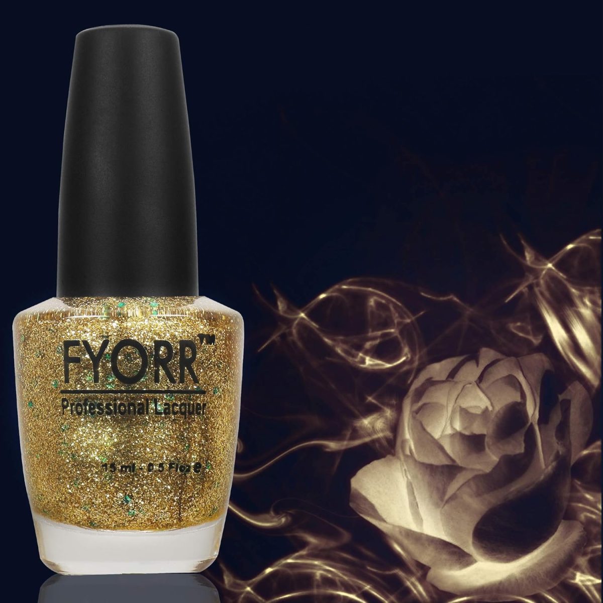 FYORR® 15ML Diamond Shine Golden Long Lasting Glitter Nail Polish | Quick Dry Long Lasting Smooth Finish - Image 4