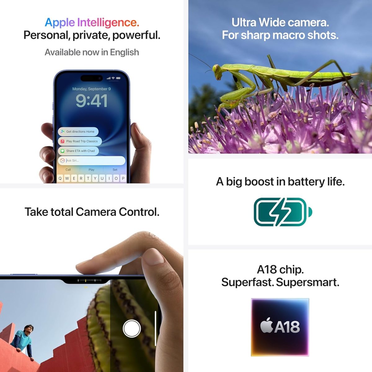 iPhone 16 256 GB: 5G Mobile Phone with Camera Control, A18 Chip and a Big Boost in Battery Life. Works with AirPods; Ultramarine - Image 5