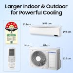 Samsung 1.5 Ton 5 Star (5-in-1 Convertible Cooling, AR18CYNZABE, Stabilizer Free Operation, Copper, Inverter Split AC, White - Image 6