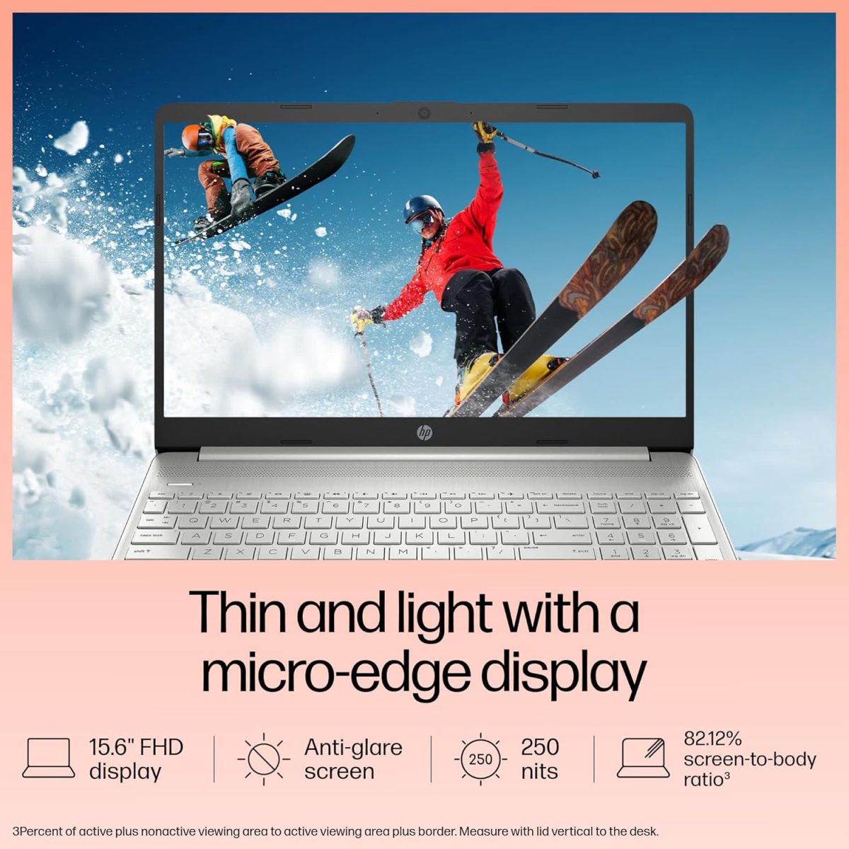 HP 15s, 12th Gen Intel Core i5-1235U,16GB DDR4, 512GB SSD (Win11, Office21, Silver, 1.69kg) Anti-Glare,15.6-inch(39.6cm), FHD Laptop, Intel Iris Xe Graphics, Backlit KB, HD Camera, fq5330TU - Image 7