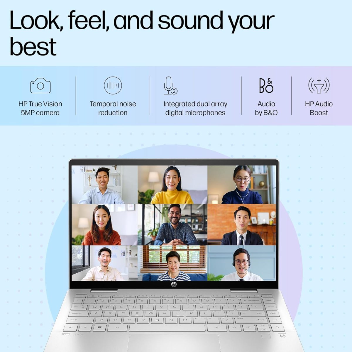 HP Pavilion x360, 13th Gen Intel Core i5-1335U, 14-inch (35.6 cm), FHD, Touchscreen, 16GB DDR4, 1TB SSD, FPR, 5 MP Camera, Backlit KB, Audio by B&O, Pen (Win 11, MSO 2021, Silver, 1.51 kg), ek1010TU - Image 5