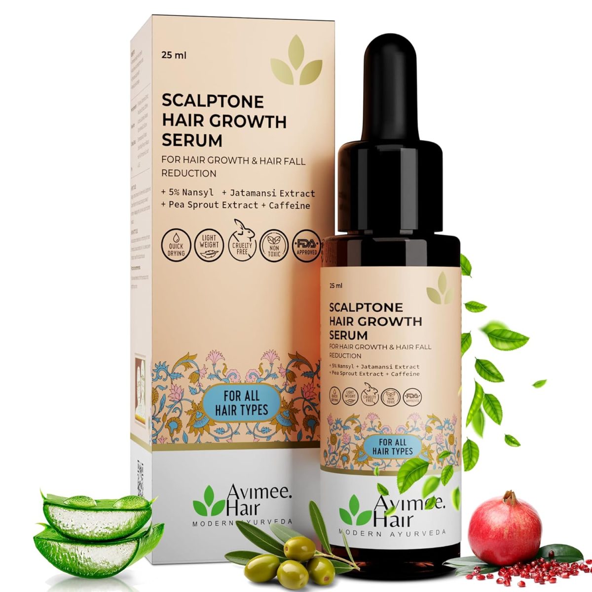 Avimee Herbal Hair Growth Super Saver Combo | Keshpallav Hair Oil (100 ml) & Scalptone Hair Growth Serum (25ml) - Image 3