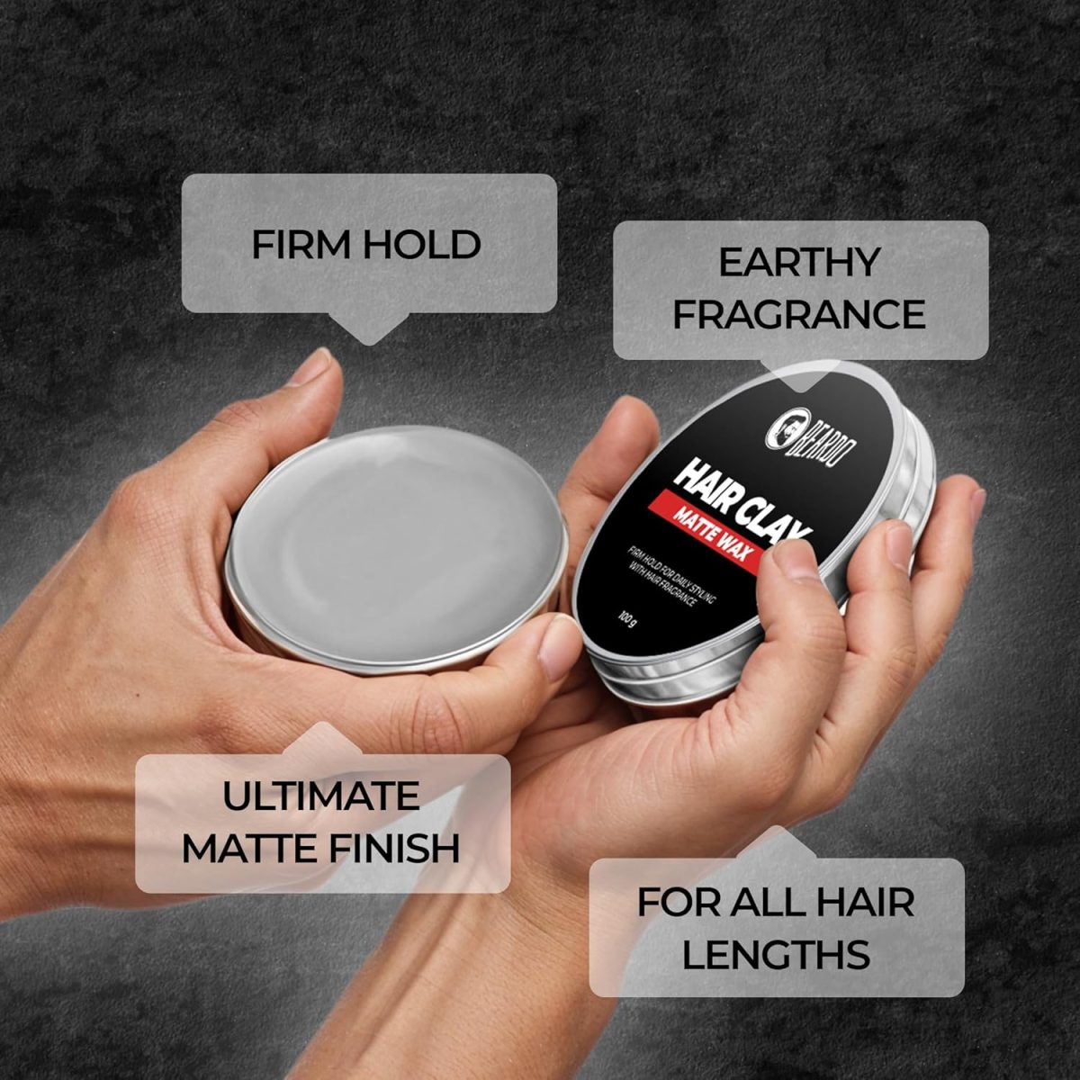 Beardo Hair Clay Wax for Men, 100 gm | Hair Clay for men | Styling Wax | Volumizing | Strong Hold | Restylable |Matte Finish | Easy to Wash Off | Texture Clay for Men - Image 3