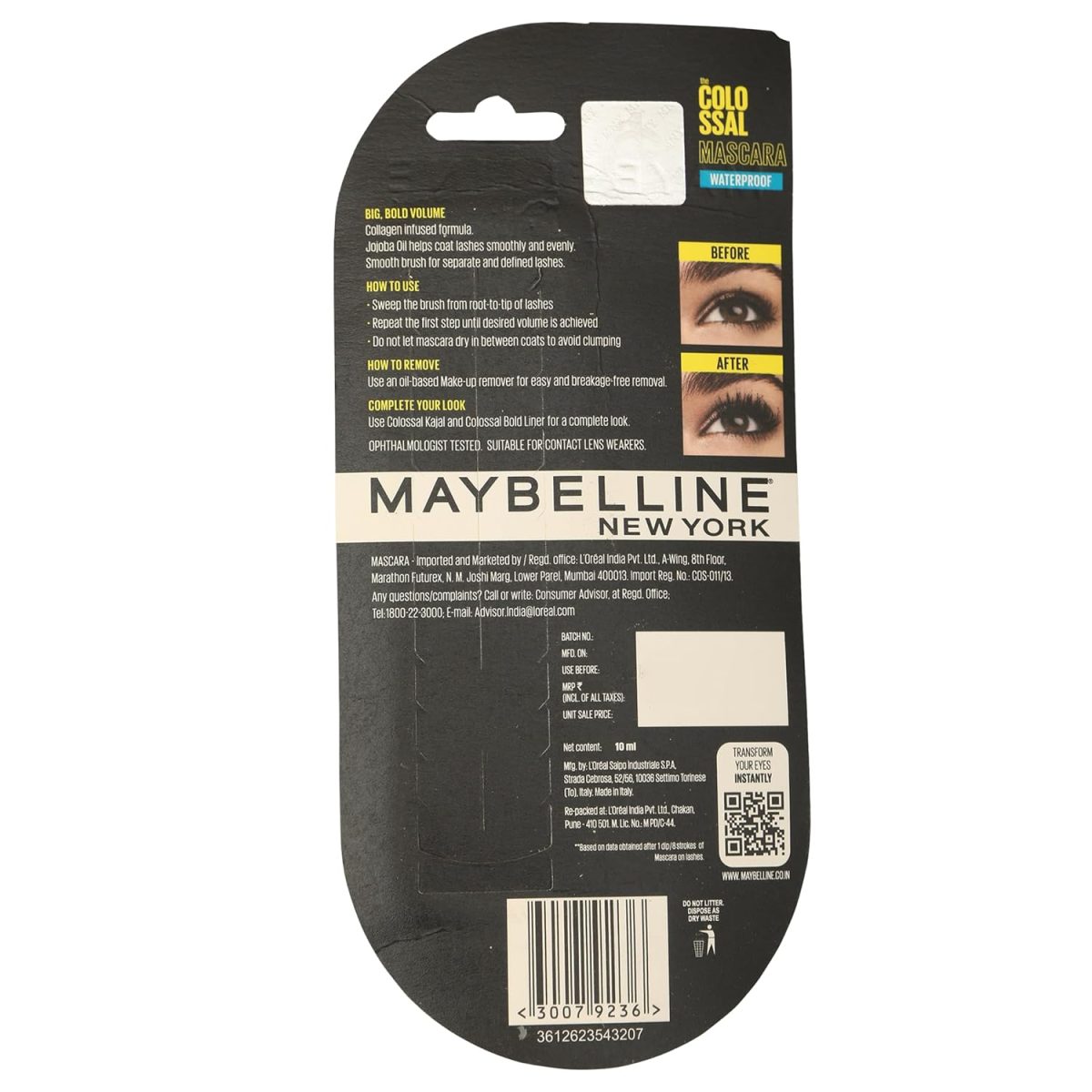 Maybelline Volum'Express Colossal Waterproof Mascara - Zwart - Image 3