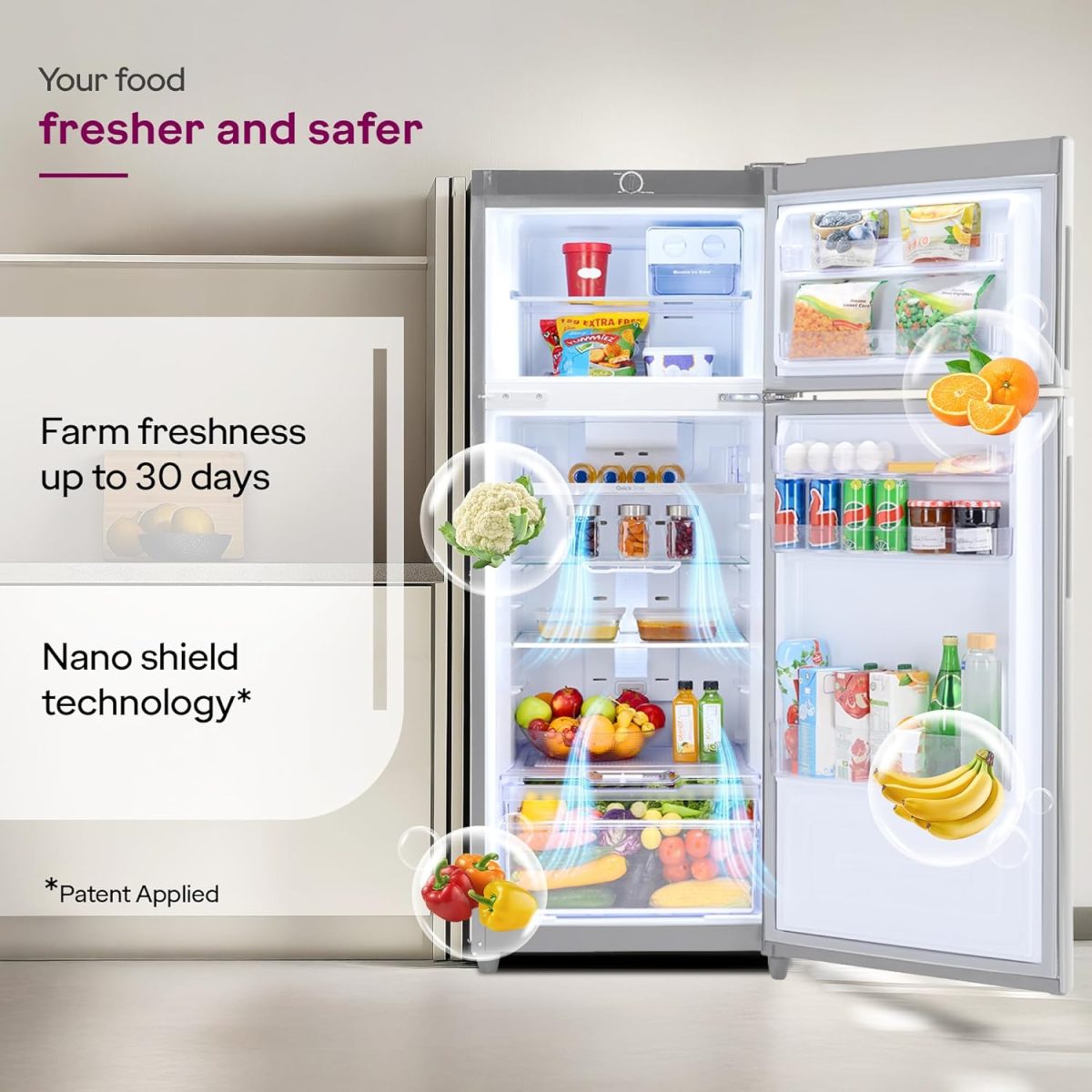 Godrej 223 L 3 Star Convertible Freezer 6-In-1, Nano Shield Technology, Inverter Frost Free Double Door Refrigerator(RT EONVALOR 260C RCIF ST RH, Steel Rush) - Image 4
