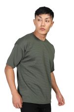 SHODOX Mens Solid Dotted Unique Design Oversized Tshirt for Men - Round Neck Loose Fit Drop Shoulder Mens T-Shirt - Image 3