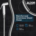 ALTON SHR20910 ABS Health Faucet with SS-304 Grade 1.25 Meter Flexible Hose Pipe and Wall Hook, Chrome Finish (Jet Spray for Toilet) - Image 3