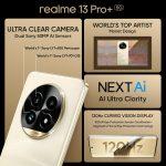realme 13 Pro+ 5G (Monet Gold, 8 GB RAM, 256GB Storage) | Upto 16GB Dynamic RAM | Snapdragon 7s Gen 2 Processor | 6.7" Curved Display | 50MP+8MP+50MP | 32MP Front Cam | AI Ultra Clarity | 80W SUPERVOOC - Image 5