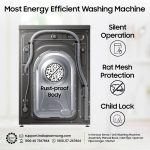 Samsung 7 kg, 5 star, EcoBubble Technology, Hygiene Steam with Inbuilt Heater, Digital Inverter, Fully-Automatic Front Load Washing Machine (WW70R22EK0X/TL, INOX GRAY) - Image 6