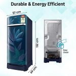 Samsung 189 L, 5 Star, Digital Inverter, Direct-Cool Single Door Refrigerator (RR21D2H259U/HL, Paradise Bloom Blue, Base Stand Drawer) - Image 5