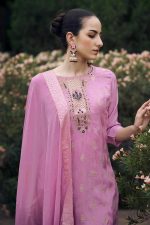 VredeVogel Viscose Rayon Silk Kurta Pant Set with Chiffon Dupatta for Women - Image 2