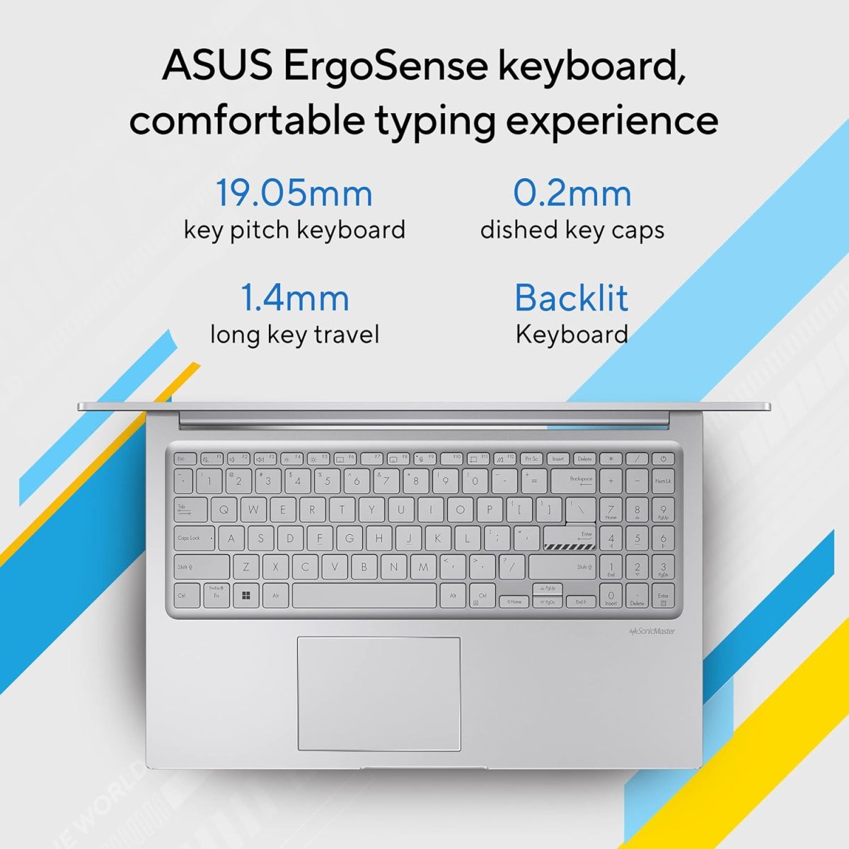 ASUS VivoBook 15 (2022), Intel Core i3-1215U, 12th Gen, 8GB RAM, 512GB SSD, FHD, 15.6"/39.62cm, Windows 11, Office 2021, Cool Silver, 1.7KG, X1504ZA-NJ322WS, Backlit KB Laptop - Image 4
