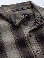 The Indian Garage Co Men's Cotton Slim Fit Checkered Full Sleeves Spread Collar Casual Shirt - Image 3