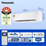 Panasonic 2.0 Ton 5 Star Premium Wi-Fi Inverter Smart Split AC (Matter Enabled, Higher Airflow, Copper Condenser, 7in1 Convertible, True AI, 4-Way, PM 0.1 Filter, CS/CU-NU24AKY5W, White) - Image 6