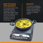 Prestige PIC 20 1600 Watts Induction Cooktop |Indian Menu Option |High Voltage Surge Protection| Automatic Power & Temperature Adjustment|1 year Warranty |Black - Image 4