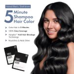 ThriveCo Natural Black 5-Minute Coloring Shampoo | 100% Grey Coverage - 20ml X 4 | Ammonia-Free | Infused with Hyaplex™ | Hydrates Hair & Delivers Deep, Long-Lasting Color | 80 ML - Image 2