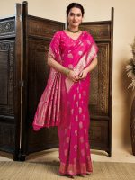 Satrani Women's Banarasi Silk Weaving Saree with Unstitched Blouse Piece - Image 2