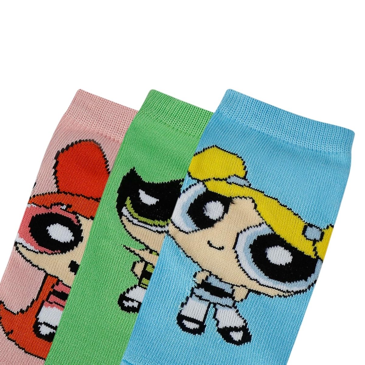 BALENZIA SocksXpress Powerpuff Girls Women's Cushioned Lowcut Ankle Socks- Pack of 3, Multicolor (Free Size) - Image 5