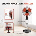 V-Guard Esfera STS Plus Pedestal Cum Table Fan | Versatile 2-In-1 Operation | 1350 RPM Motor | Customisable Tilt And Oscillation Control | Red Black | 40 cm (400mm) - Image 5
