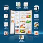Haier 602 L, 3 Star, WiFi Enabled, 100% Convertible Fridge Space, Expert Inverter 2-Door Frost Free Side by Side Refrigerator, (HRS-682KGU1, Black Glass) - Image 5