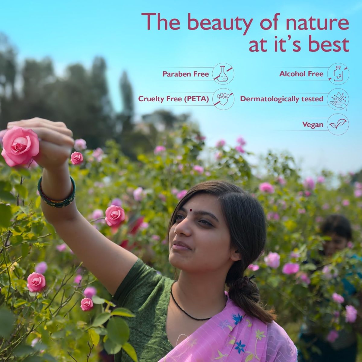 Dabur Gulabari Premium Rose Water/Face Toner - 400ml | No Paraben | Alcohol Free | Cleanses, Hydrates & Moisturises Skin | Balances & Restores Skin's pH Levels | For All Skin Types - Image 3