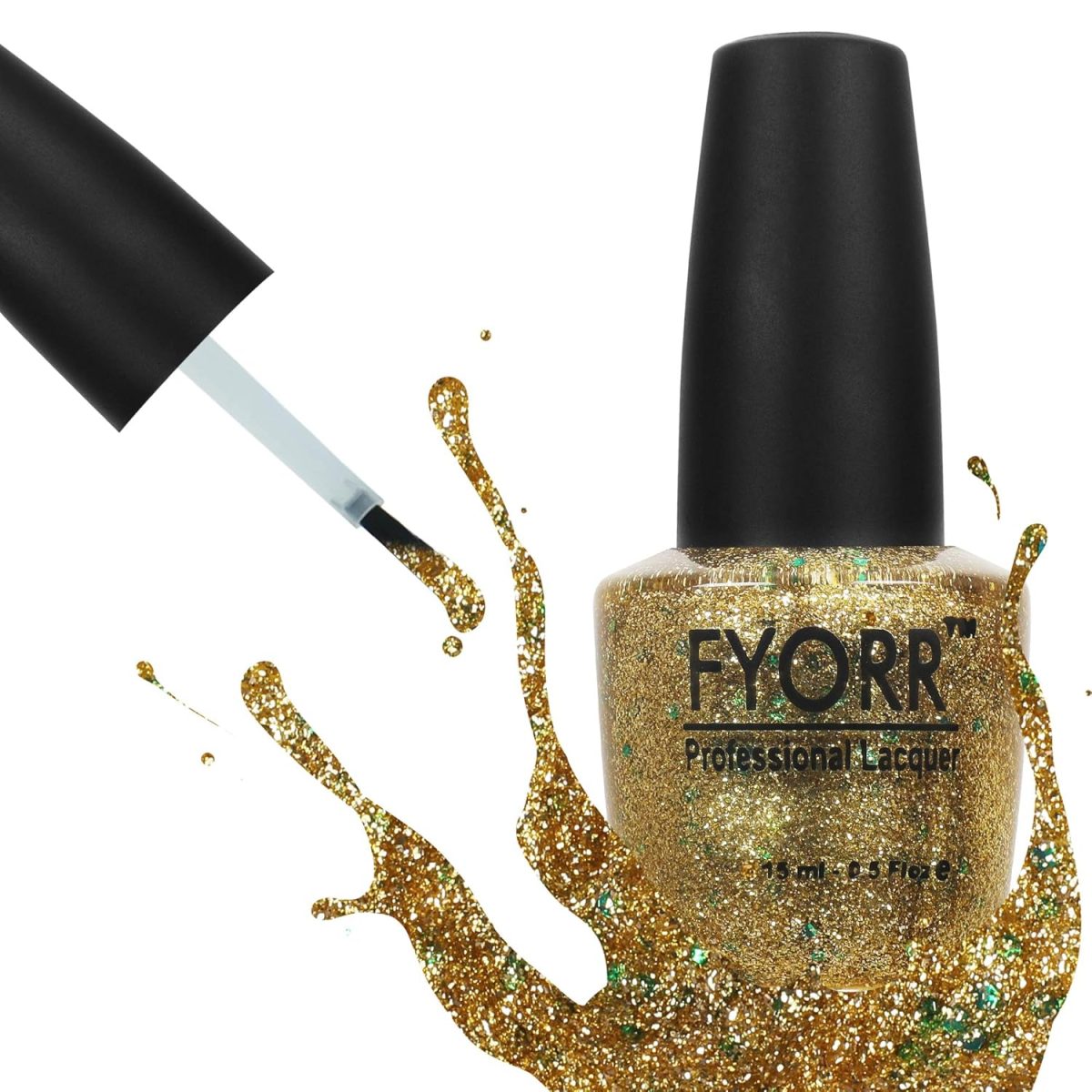 FYORR® 15ML Diamond Shine Golden Long Lasting Glitter Nail Polish | Quick Dry Long Lasting Smooth Finish - Image 8
