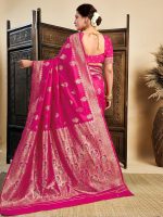 Satrani Women's Banarasi Silk Weaving Saree with Unstitched Blouse Piece - Image 3