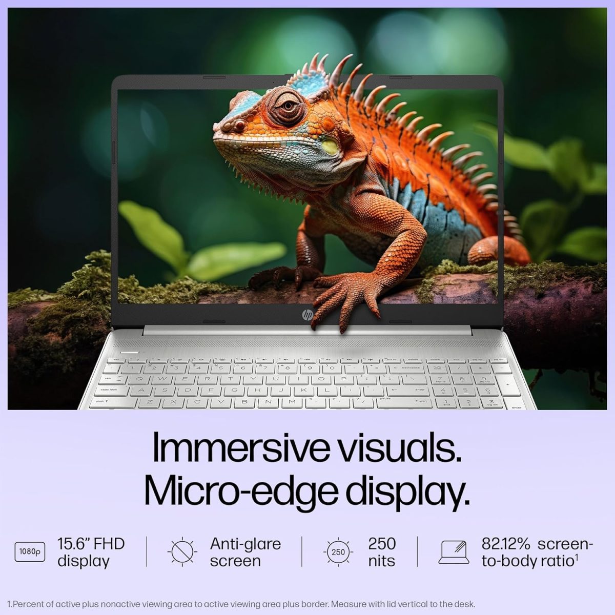 HP 15s, 12th Gen Intel Core i3-1215U Laptop (8GB DDR4, 512GB SSD) Anti-Glare, 15.6"/39.6cm, FHD, Win 11, MS Office 21, Silver, 1.69kg, Intel UHD Graphics, HD Camera, Dual Speakers, fy5011TU - Image 7