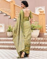 SIRIL Women's Banarasi Silk Saree Pure Silk Kanjivaram Saree With Unstitched Blouse Piece - Image 4