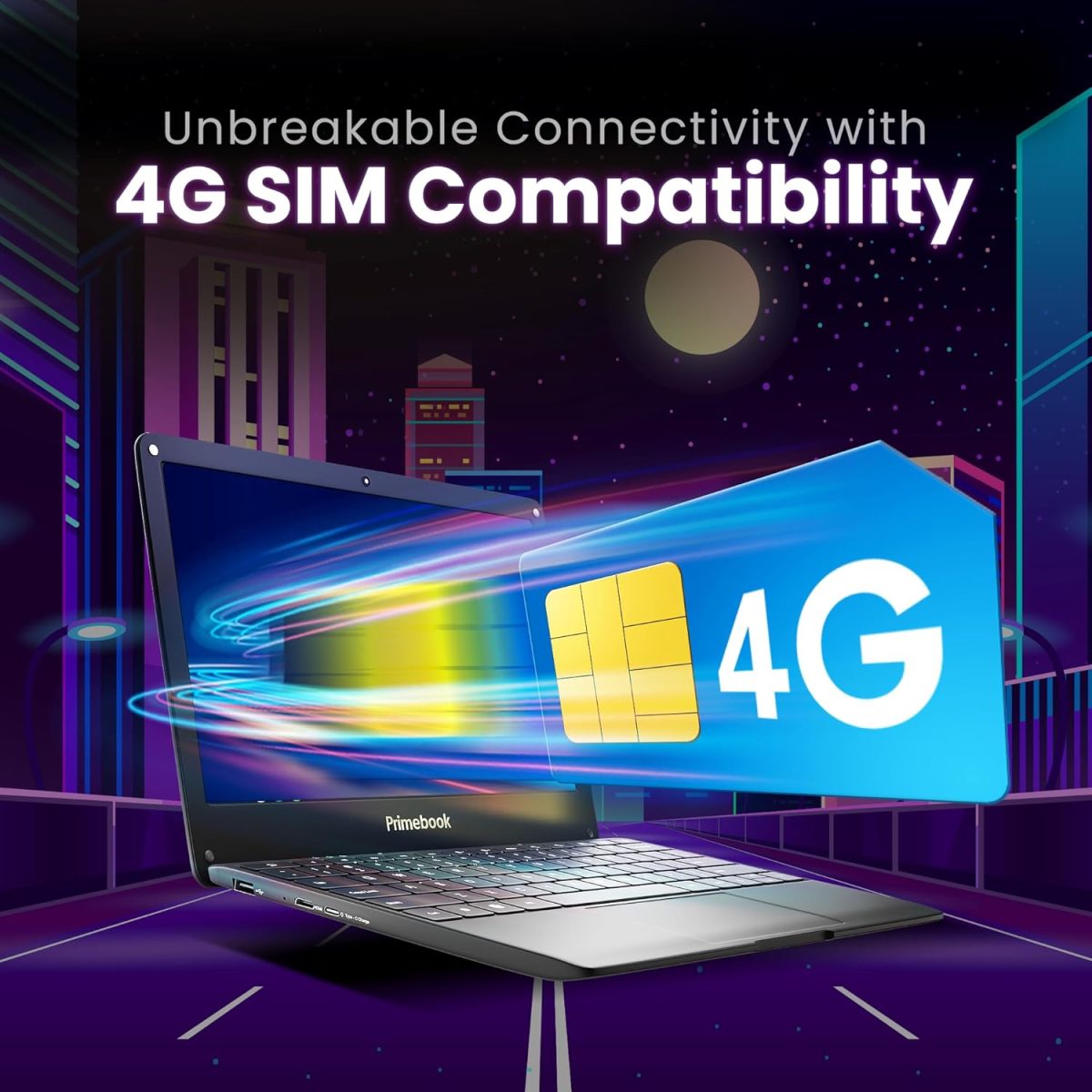 Primebook S 4G, 2025(New, WiFi+4G) Android Based MediaTek MT8788 - (PrimeOS) 4G SIM Slot, Thin and Light Laptop (11.6 Inch, 1.065 Kg, Type C, USB, HDMI, MicroSD) (4GB/128GB eMMC Storage, Black) - Image 2