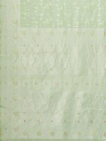AKHILAM Women's Soft cotton silk Botanical saree with lucknowi chikankari weaving saree With Unstitched Blouse Piece - Image 4