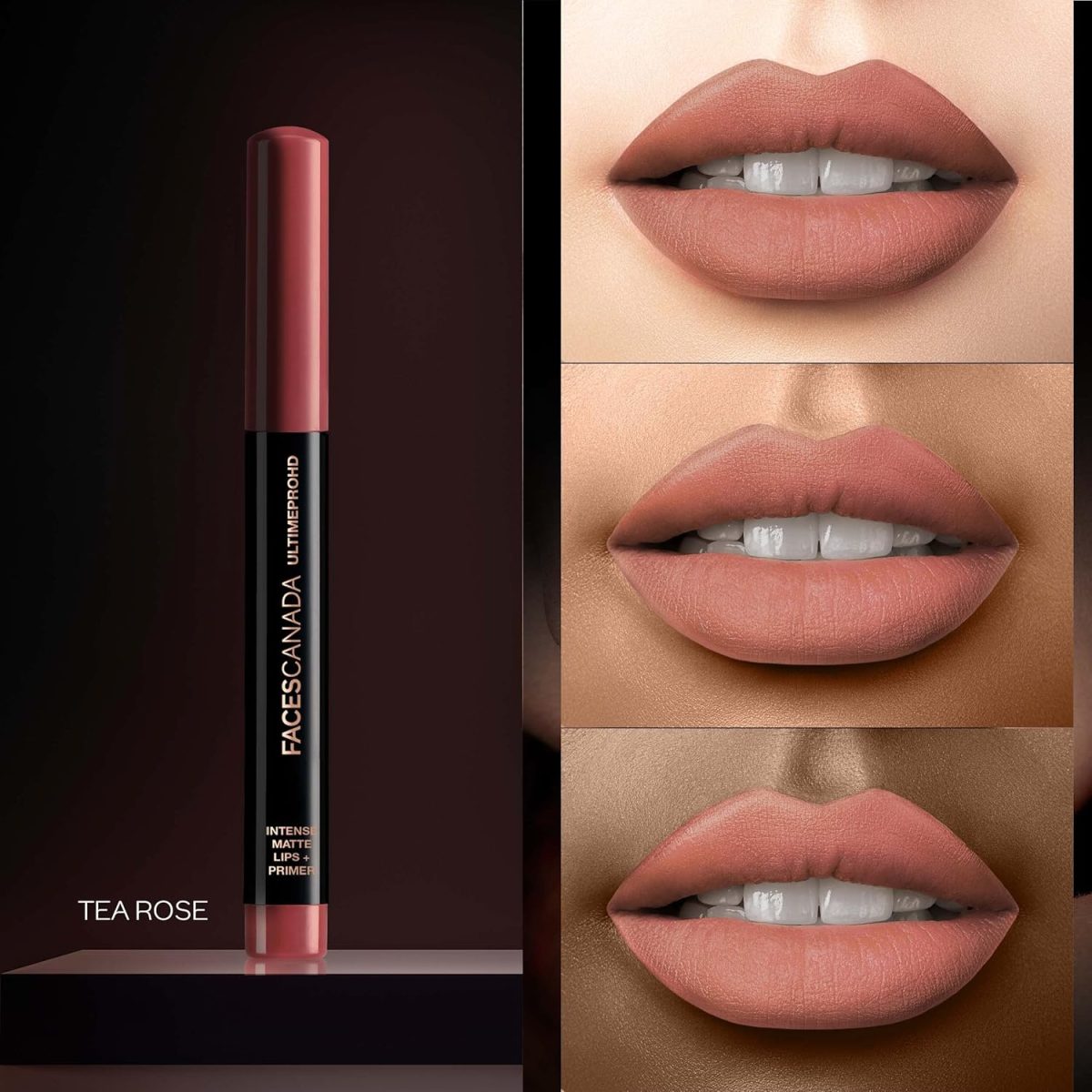 FACES CANADA Ultime Pro HD Intense Matte Lipstick + Primer - Tea Rose (Nude), 1.4g | 9HR Long Stay | Flawless HD Matte Finish | Intense Color | Lightweight | Smooth Glide | Primer Infused - Image 2
