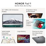 HONOR Pad 9 (Smartchoice) WiFi Tablet with Free Bluetooth Keyboard, 12.1-Inch 2.5K Display, 8GB, 256GB Storage, Snapdragon 6 Gen 1 (4nm), 8 Speakers, Up-to 17 Hours, Android 13, Metal Body, Gray - Image 2