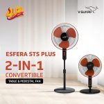 V-Guard Esfera STS Plus Pedestal Cum Table Fan | Versatile 2-In-1 Operation | 1350 RPM Motor | Customisable Tilt And Oscillation Control | Red Black | 40 cm (400mm) - Image 2