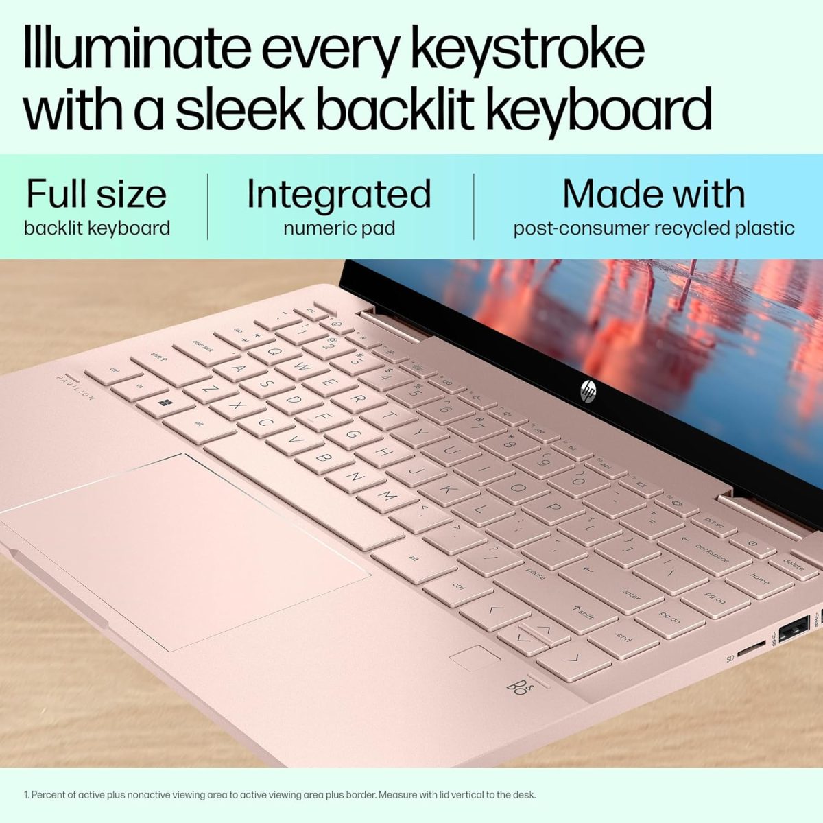 HP Pavilion x360, 13th Gen Intel Core i7-1355U (16GB DDR4, 512GB SSD), Touchscreen,IPS, 14''(35.6cm) FHD,Win 11, M365 Basic(1yr), Office Home 24, Rose gold,1.5kg,Iris Xe, Backlit, 5MP Camera, ek1152TU - Image 11