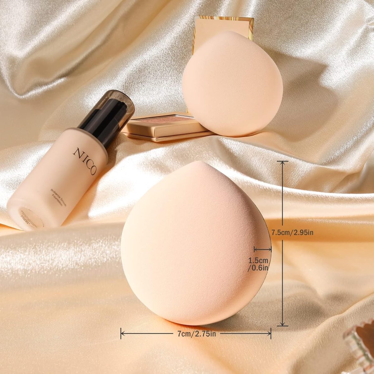 Ghelonadi Professional Makeup Sponge, Cotton Pad Applicator Foundation Makeup Blender Washable Foam Puff Sponge Beauty Cosmetic Puff For Liquid Foundation, Loose Powder (Teardrop Powder Puff_1pcs) - Image 5