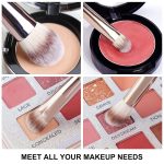 Maange 20 Pcs Professional Makeup Brushes Foundation Eyeshadow Blush Brush,Travel Kabuki Blending Concealers Face Powder Eye Make Up Brushes Set Kit (Champagne) - Image 4