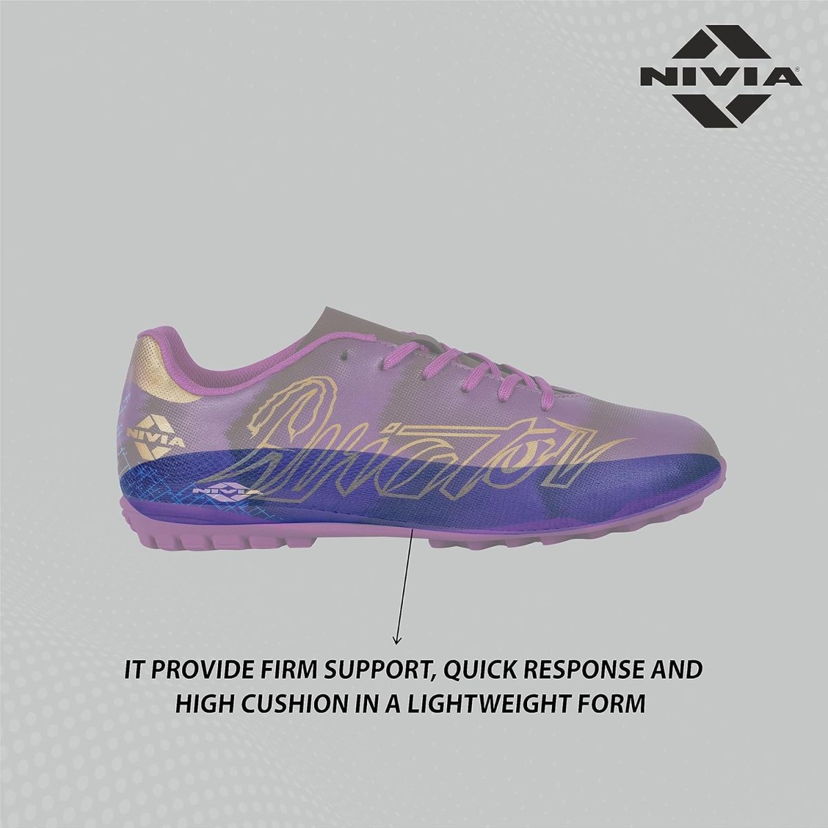 Nivia Aviator 3.0 Turf Shoe for Men with PVC Synthetic Leather and Die Cut Lightweight Insole Provides More Comfort and Grip, High Shear Strength TPU Sole - Image 5