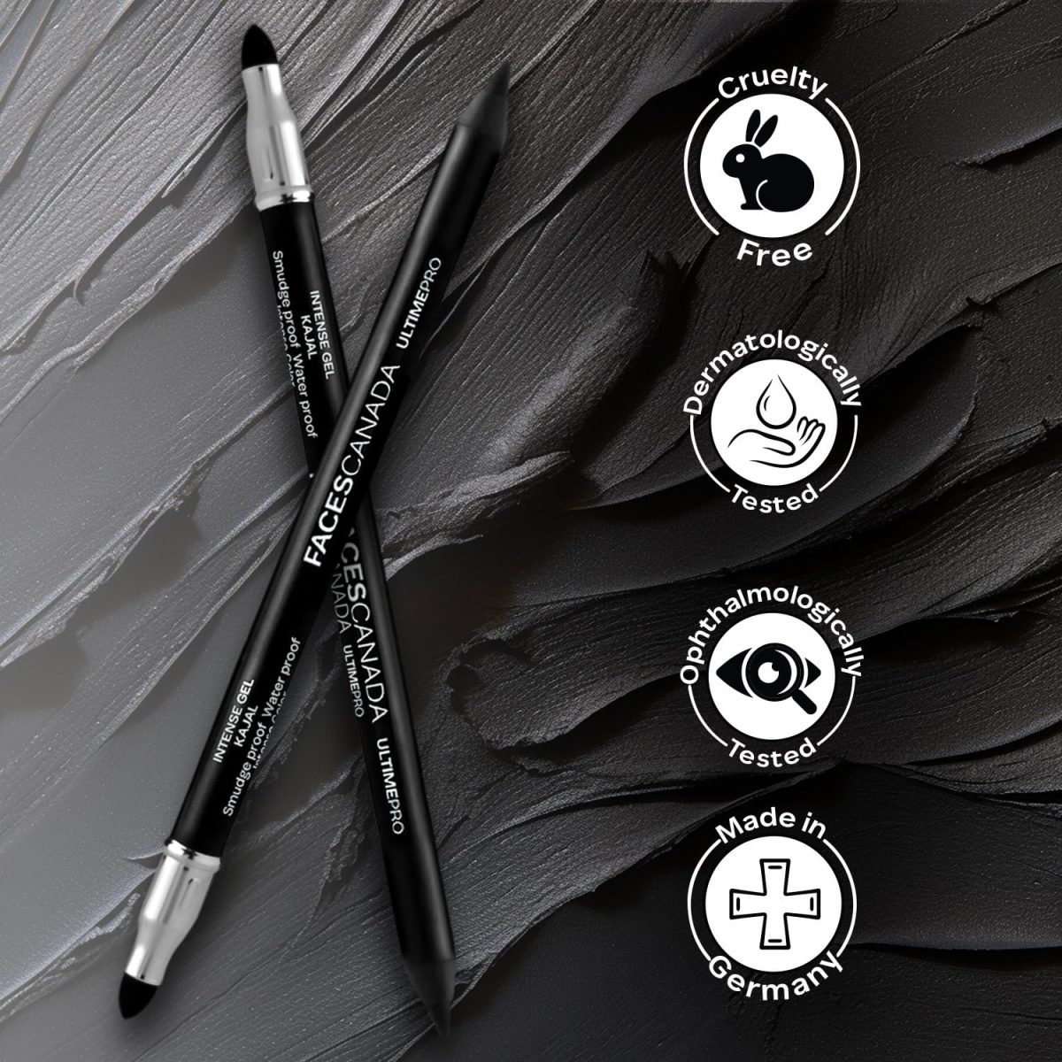 Faces Canada Ultime Pro Intense Gel Kajal 1.2 g Includes Sharpener (Black) - Image 6