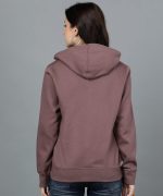 Alan Jones Clothing Women's Solid Zipper Hooded Sweatshirt | Front Zip, Ribbed Hem, Lined Hood, Casual Winter Wear - Image 3
