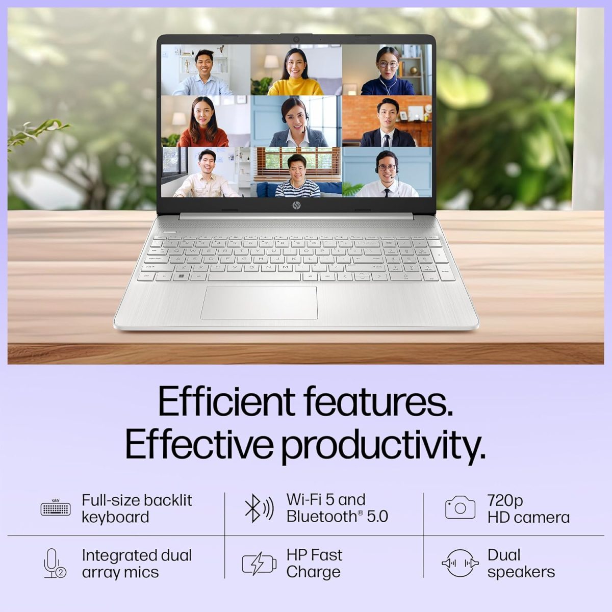 HP 15s, 12th Gen Intel Core i3-1215U Laptop (8GB DDR4, 512GB SSD) Anti-Glare, 15.6"/39.6cm, FHD, Win 11, MS Office 21, Silver, 1.69kg, Intel UHD Graphics, HD Camera, Dual Speakers, fy5011TU - Image 6